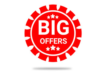 Big Offers Red Badge Label Discount Promo Sticker Vector
