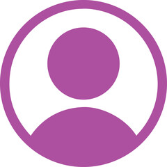 purple circular user profile avatar icon on white background