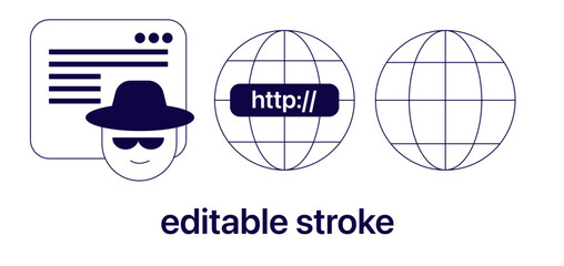 editable internet illustration icon