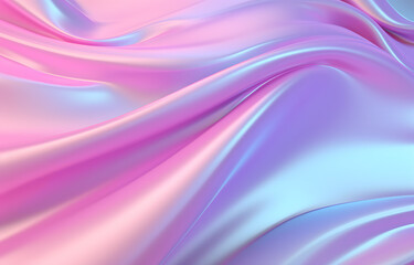 Iridescent pastel fabric waves with soft light and shadows