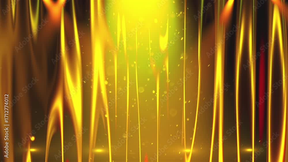 Aufkleber golden background with light and particles. computer generated 3d render