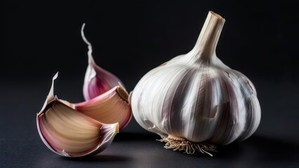 Close-up of garlic bulbs