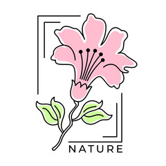 Hand drawn flower logo design