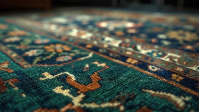 Close-up of patterned rug