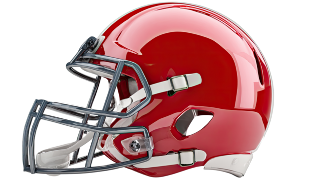 3D realistic render of American football helmet sports gear on white background - Powered by Adobe