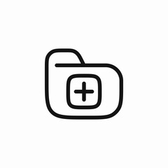 add create folder icon sign vector