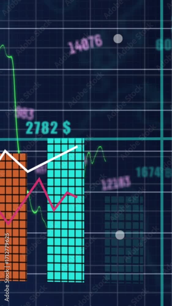 Poster animation of statistics and financial data processing over grid