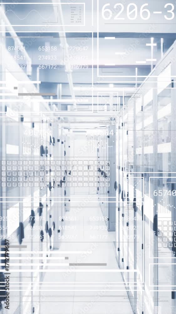 Poster animation of data processing over computer servers
