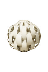 Abstract 3D Render: Interlocking Geometric Sphere, Off-White PNG