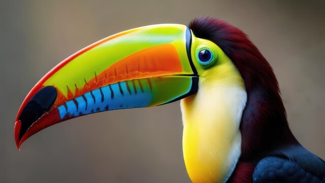 Colorful toucan close-up