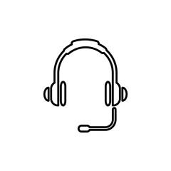 Fototapeta premium Headset icon, Support Headphone. Flat Vector Icon illustration. Simple black symbol on white background. Headset, Support Headphone sign design template for web and mobile UI element 