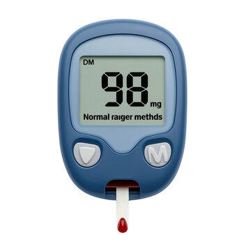Glucose meter showing normal blood sugar level transparent png, cutout