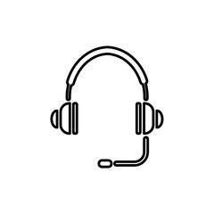Fototapeta premium Headset icon vector illustration logo template for many purpose. Isolated on white background