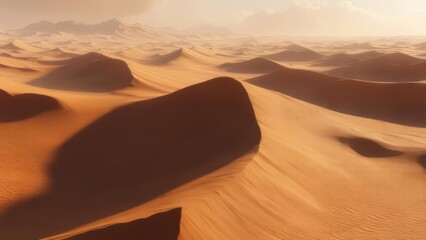 Desert dunes in golden light