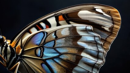Detailed close-up of butterfly wing