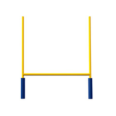 Obraz premium american football goal post isolated on a white background, yellow and blue color scheme