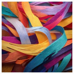 Abstract Colorful Ribbons Intertwined Design