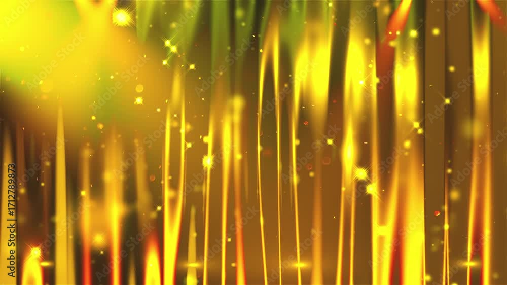 Poster golden background with light and particles. computer generated 3d render