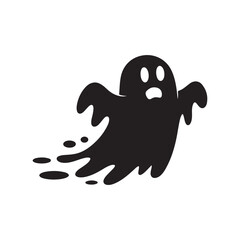 Fototapeta premium Ghost Running Away Halloween Spooky Silhouette