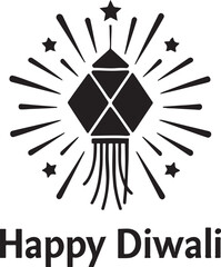 Diwali lantern burst silhouette glyph vector icon isolated on white background.