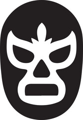 Luchador wrestling mask silhouette glyph vector icon isolated on white background.