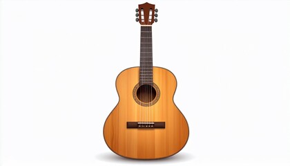 Obraz premium Detailed depiction of a classic acoustic guitar with pristine wood finish
