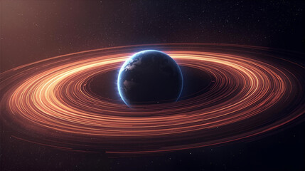 Obraz premium Radiation Belts Around Earth with Magnetic Field Scientific concept AI generated