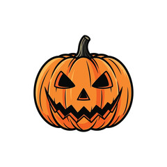 Spooky Halloween Pumpkin A Festive Icon for Fall Celebrations. Carved Jack-o'-lantern with a Glowing Smile, Perfect for Seasonal Decor and Halloween Parties, HALLO-03