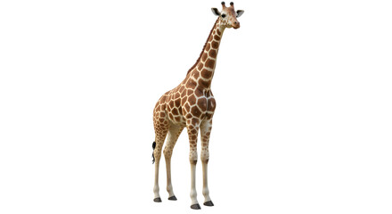 Tall giraffe standing in zoo habitat isolated PNG with Transparent Background © Ali