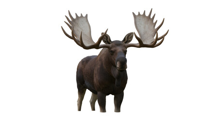 Moose with huge antlers isolated PNG with Transparent Background