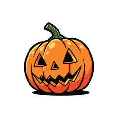 Spooky Season's Jack-o'-Lantern A Vibrant Halloween Illustration, Perfect for Digital Design and Festive Celebrations