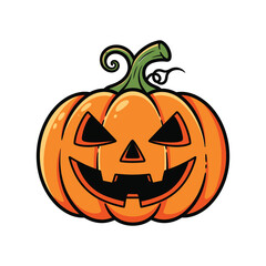 Halloween Pumpkin Illustration Spooky Carved Jack-o'-Lantern Design for Festive Celebrations and Holiday Decorations