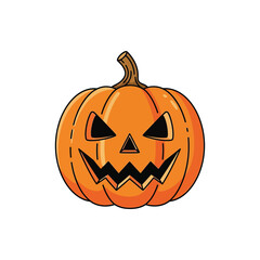 Spooky Halloween Pumpkin Illustration Festive Jack-o'-lantern Design for Autumn Celebrations