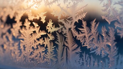 Frozen window design in sunlight