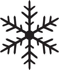 Fototapeta premium Black snowflake silhouette on white background design element