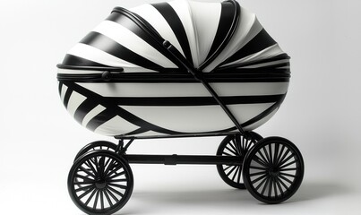 Stylish black and white stroller