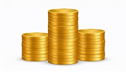 Stacks of golden coins representing wealth, savings, and financial prosperity
