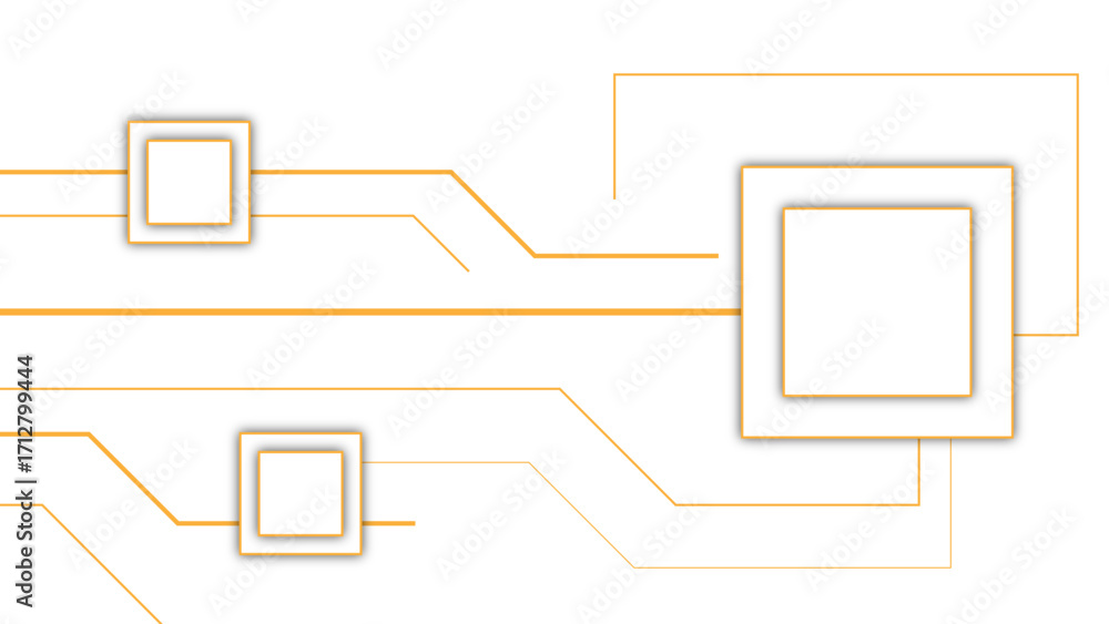 Poster abstract modern multiple glowing orange circuit-like lines. futuristic digital network or electronic