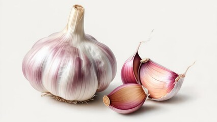 Fototapeta premium Head of garlic and cloves