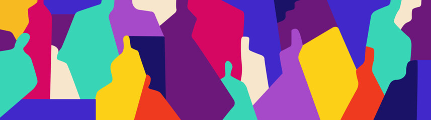 People multicolored abstract silhouettes vector background