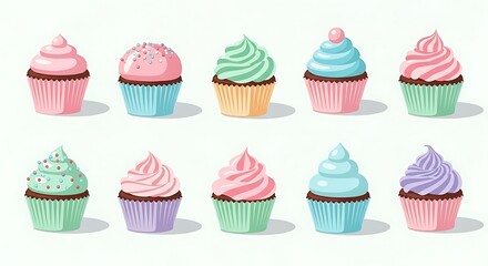 Colorful Cupcake Assortment.