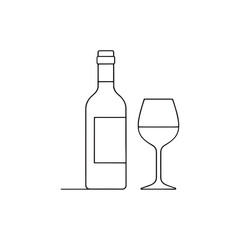 wine bottle and glass