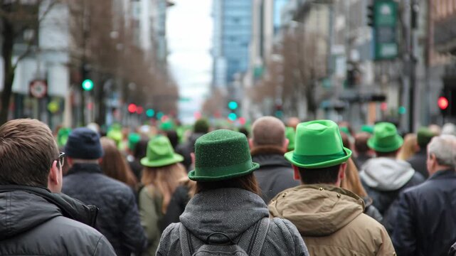 St. Patricks Day Celebration in City Street