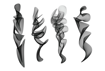 Elegant white transparent smoke wave on a dark background. Abstract flowing curves create a modern, ethereal design perfect for digital art, posters, wallpapers, and creative projects.