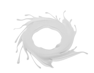milk splash isolated on white background. 3d render
