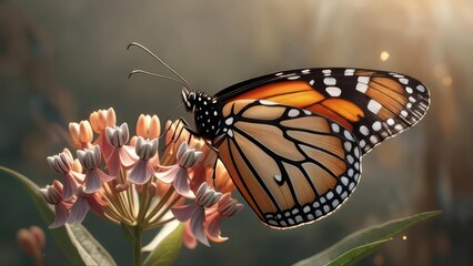 Obraz premium Monarch butterfly on flower