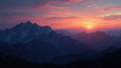 Obraz premium Mountain sunrise panorama