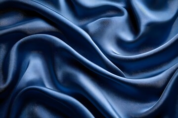 Obraz premium Close up shot of a draped blue silk fabric with soft folds and subtle light reflections