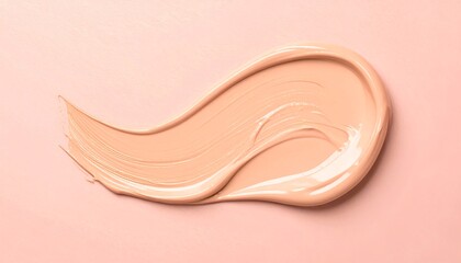Makeup foundation smear on pastel pink
