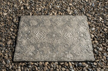 Gravel-filled rectangular stepping blocks